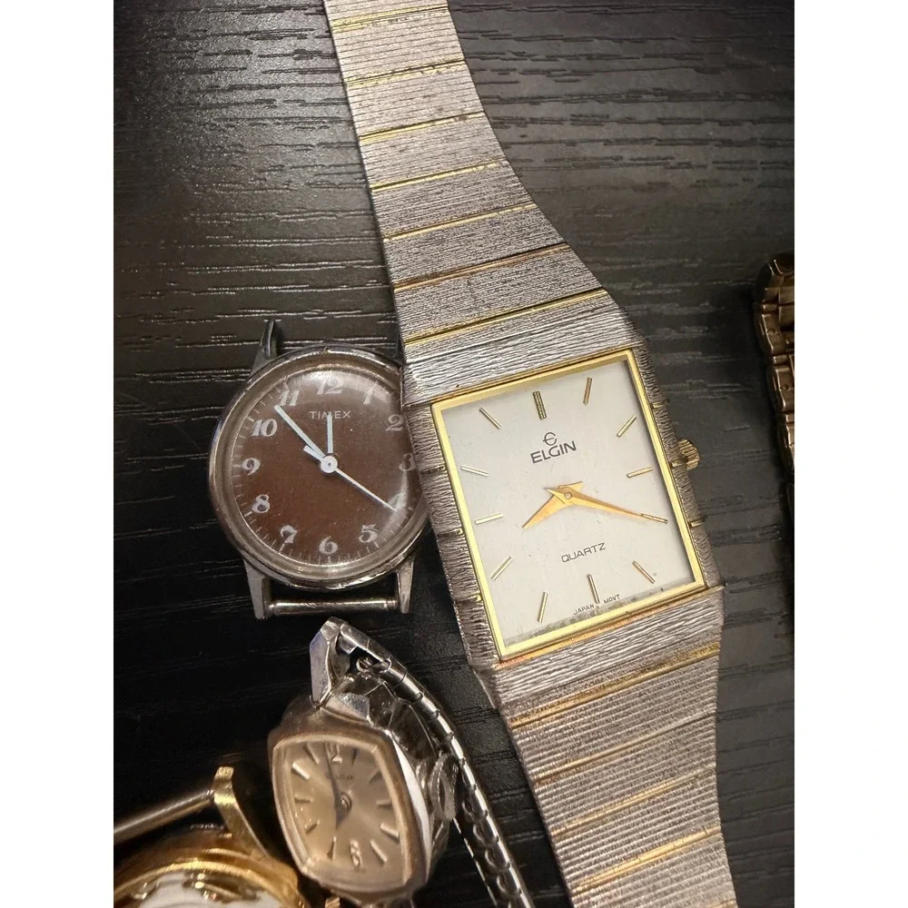 Vintage Watch Lot Timex Ironman Elgin Seiko Bulova Manson Analog Digital Mixed‎